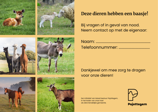 Plaatje met info over de eigenaar van de hobbydieren