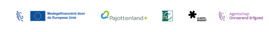 logo's Vlaanderen, Medegefinancierd door de Europese Unie, Pajottenland+, Leader, Vlaams-Brabant en Agentschap Onroerend Erfgoed