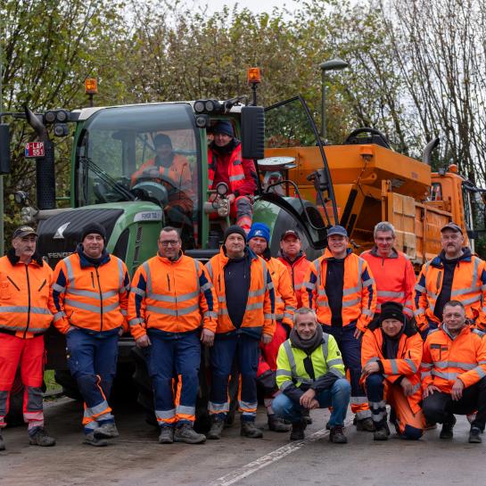 De medewerkers van de strooidienst van Pajottegem